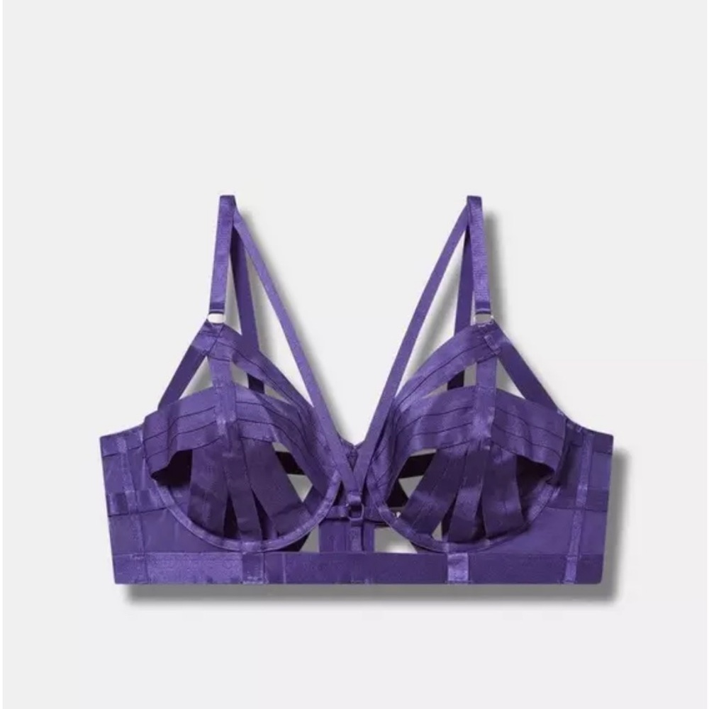 Torrid Cut Out Strappy Longline Bra Violet Size 4